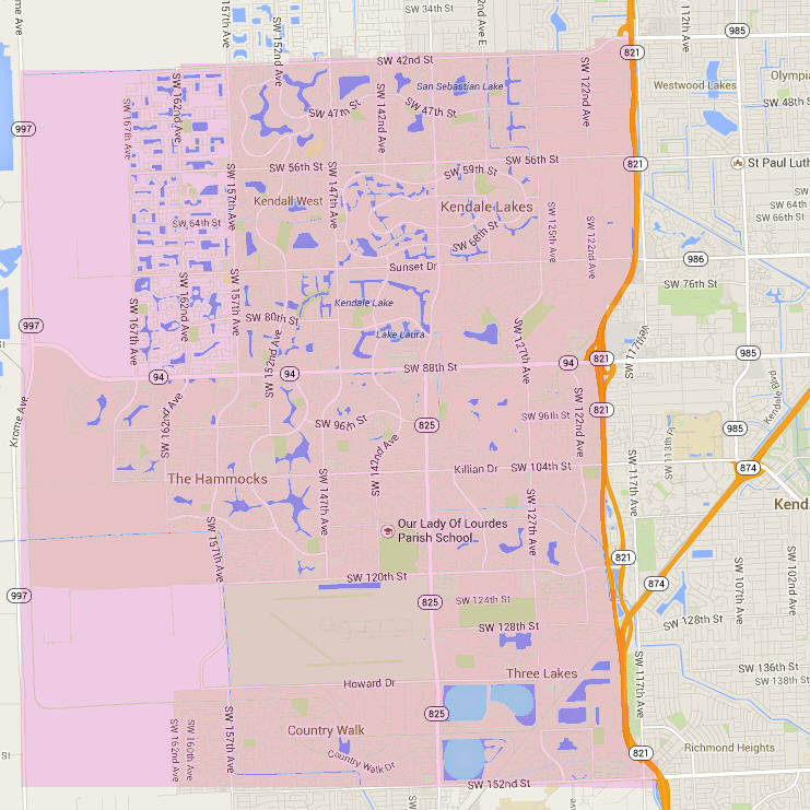 West Kendall Map