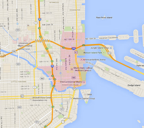 Downtown Miami Map